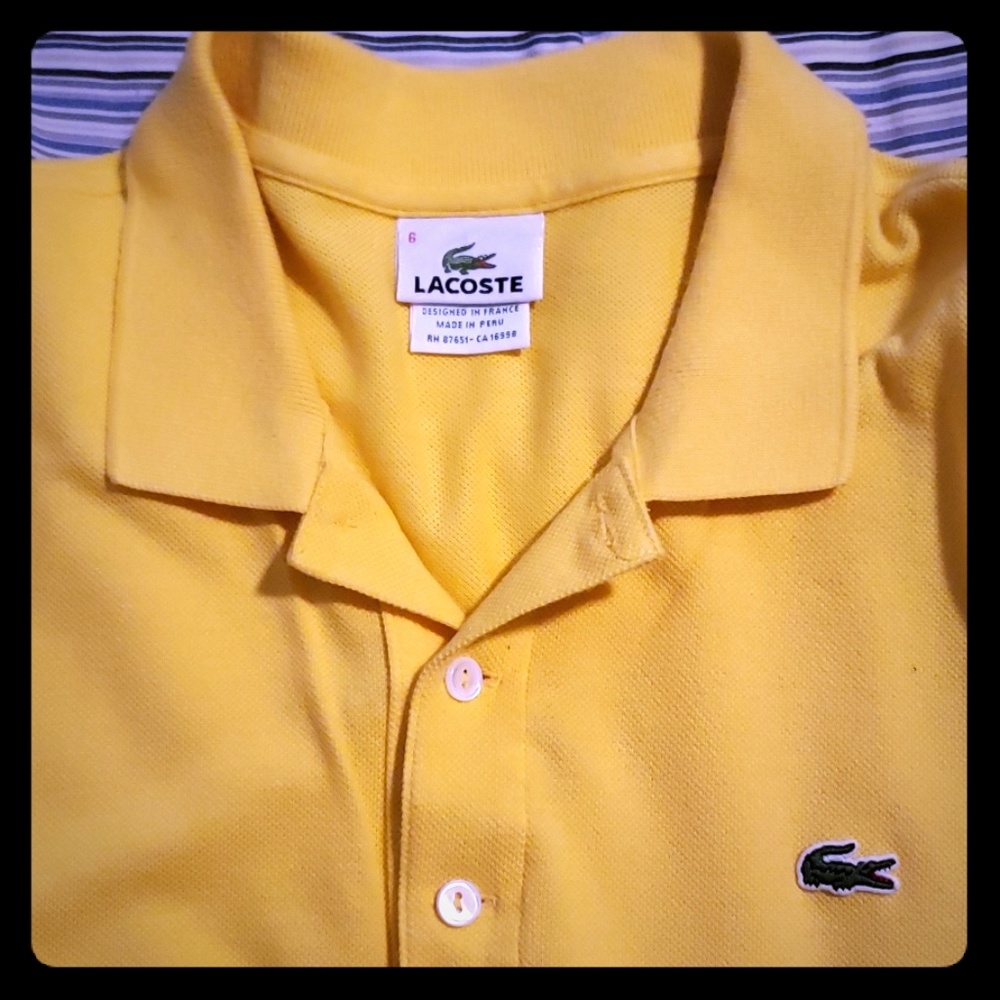 Lacoste men's shirt sz. 6 yellow